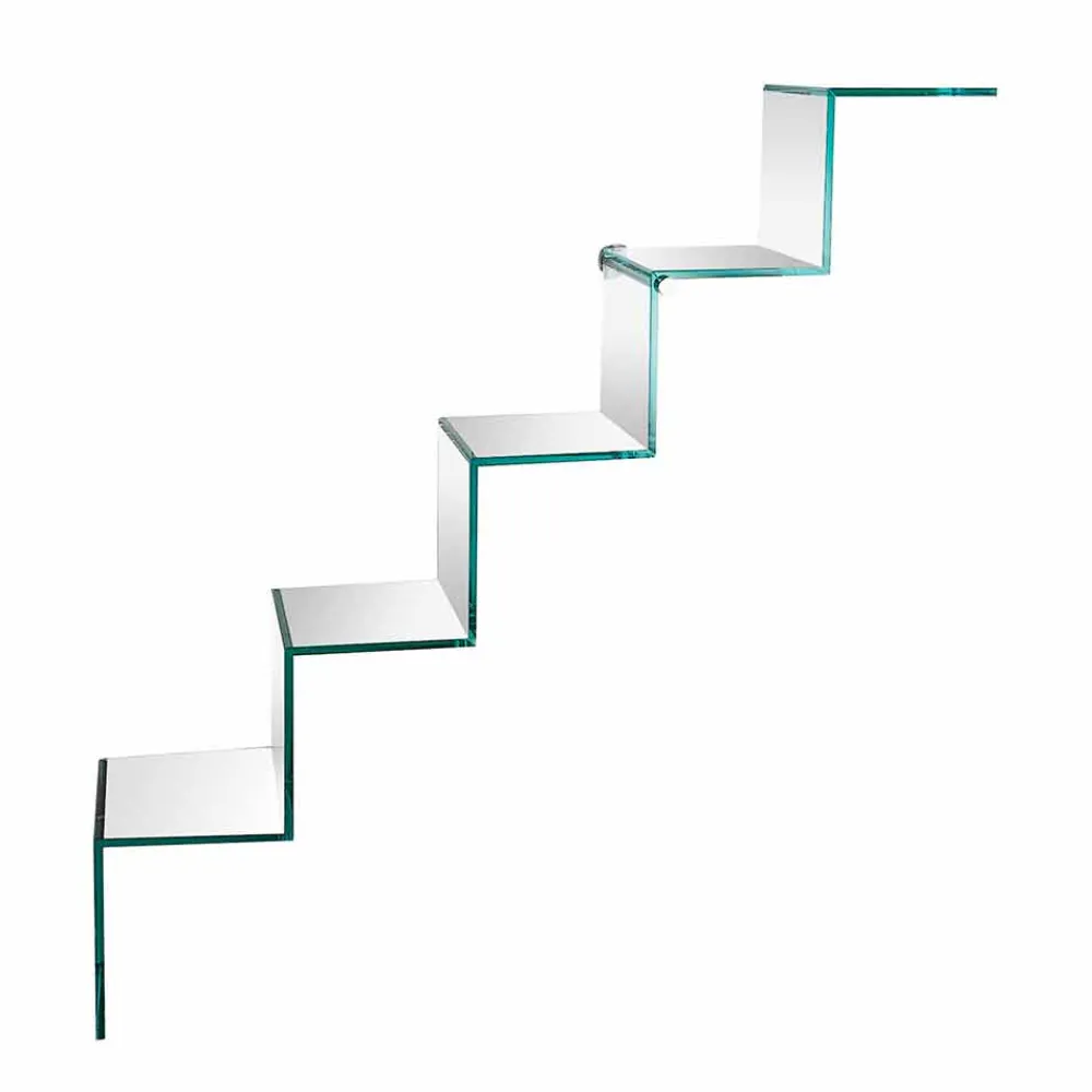 Viadurini Living Moderne Design Bücherregale-Bücherregal für Objekte an der Wand Original Design in Glasleiter - Volano