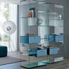 Viadurini Living Moderne Design Bücherregale-Bücherregal für Wohnzimmer aus extra klarem Glas mit oder ohne Schubladen Made in Italy - Linzy