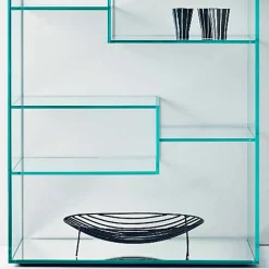 Viadurini Living Moderne Design Bücherregale-Bücherregal für Wohnzimmer aus extra klarem Glas mit oder ohne Schubladen Made in Italy - Linzy