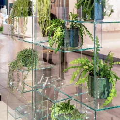 Viadurini Living Moderne Design Bücherregale-Bücherregal für Wohnzimmer aus extra klarem Glas mit oder ohne Schubladen Made in Italy - Linzy