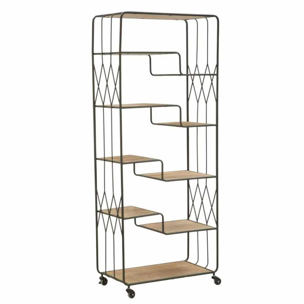 Viadurini Living Moderne Design Bücherregale-Bücherregal im Industriestil mit versetzten Regalen aus Eisen und MDF - Chuck