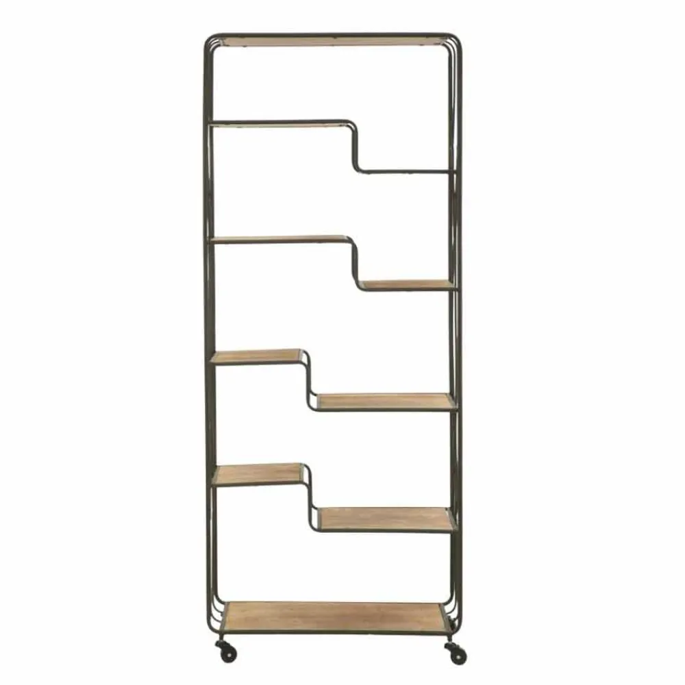 Viadurini Living Moderne Design Bücherregale-Bücherregal im Industriestil mit versetzten Regalen aus Eisen und MDF - Chuck