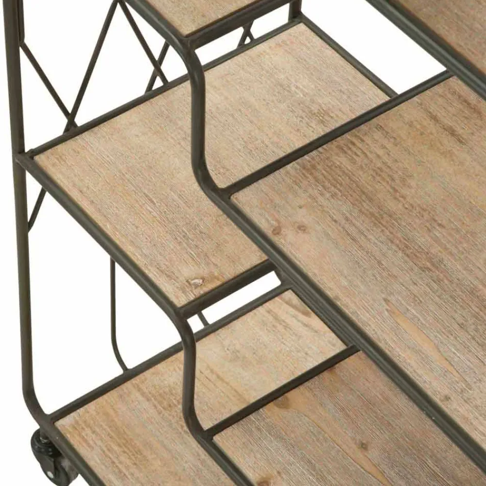 Viadurini Living Moderne Design Bücherregale-Bücherregal im Industriestil mit versetzten Regalen aus Eisen und MDF - Chuck