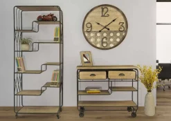 Viadurini Living Moderne Design Bücherregale-Bücherregal im Industriestil mit versetzten Regalen aus Eisen und MDF - Chuck