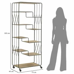 Viadurini Living Moderne Design Bücherregale-Bücherregal im Industriestil mit versetzten Regalen aus Eisen und MDF - Chuck