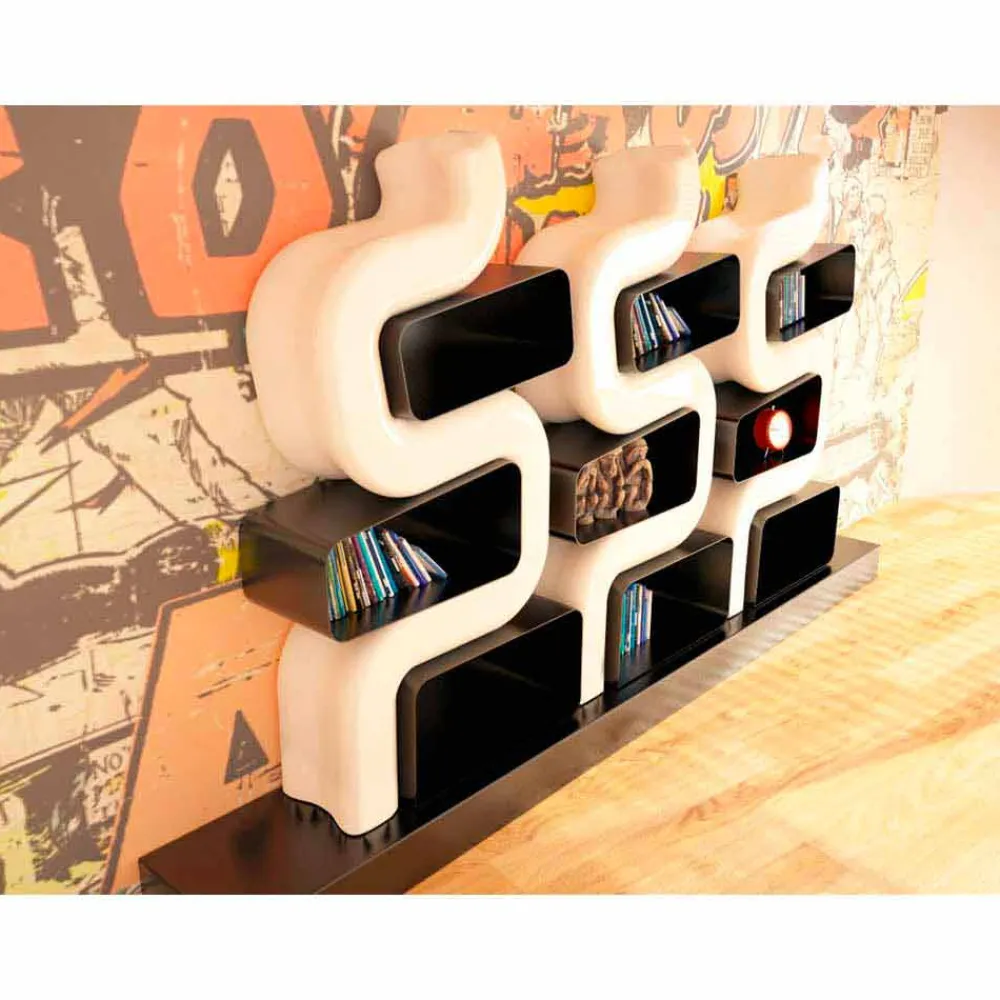 Viadurini Design Moderne Design Bücherregale-Bücherregal in modernem Design aus Solid Surface® Ser P Made in Italy