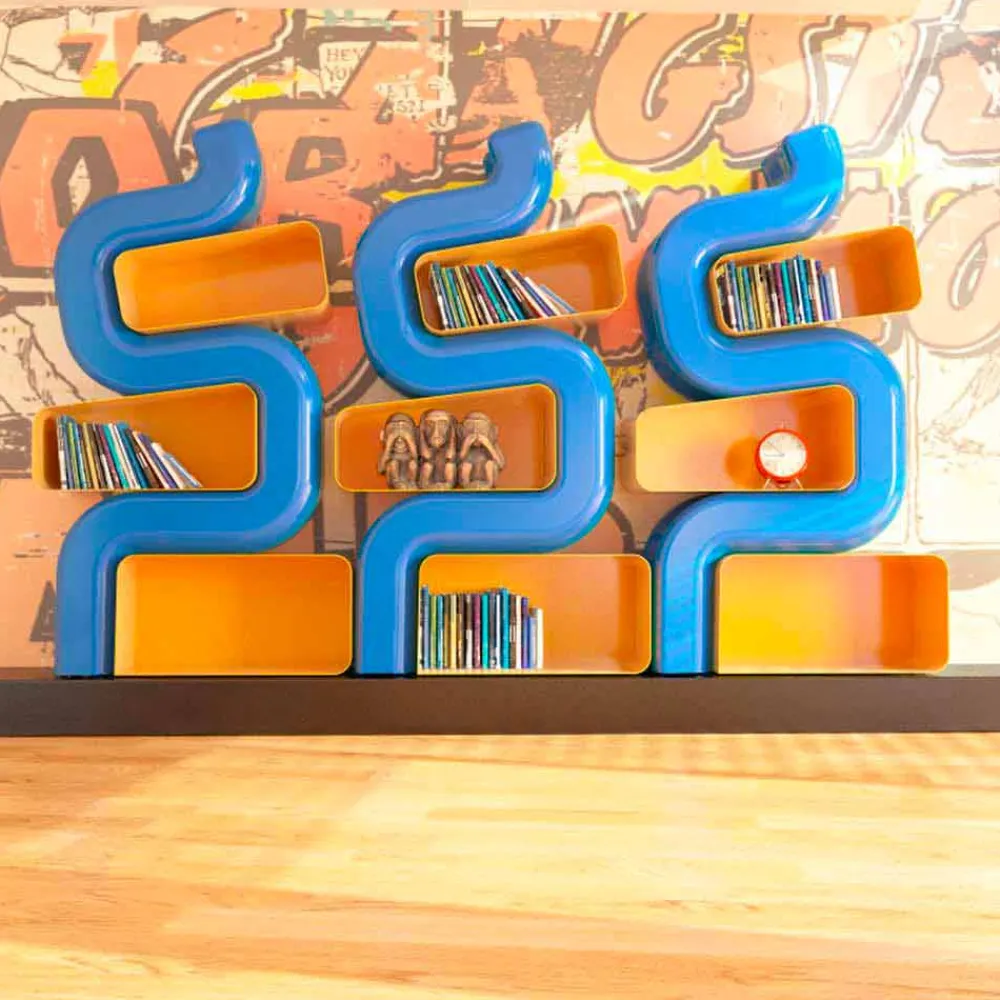 Viadurini Design Moderne Design Bücherregale-Bücherregal in modernem Design aus Solid Surface® Ser P Made in Italy