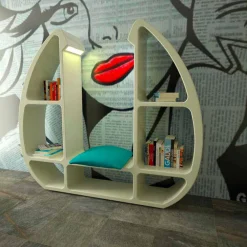 Viadurini Design Moderne Design Bücherregale-Bücherregal in modernem Design aus Solid Surface® Shelley Made in Italy