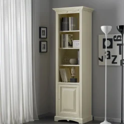 Viadurini Classic Moderne Design Bücherregale-Bücherregal mit 4 Fächern und 1 Tür aus Holz, hergestellt in Italien – Lofn