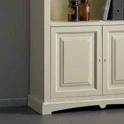 Viadurini Classic Moderne Design Bücherregale-Bücherregal mit 4 Fächern und 2 Türen. Aus Holz, hergestellt in Italien – Eastre