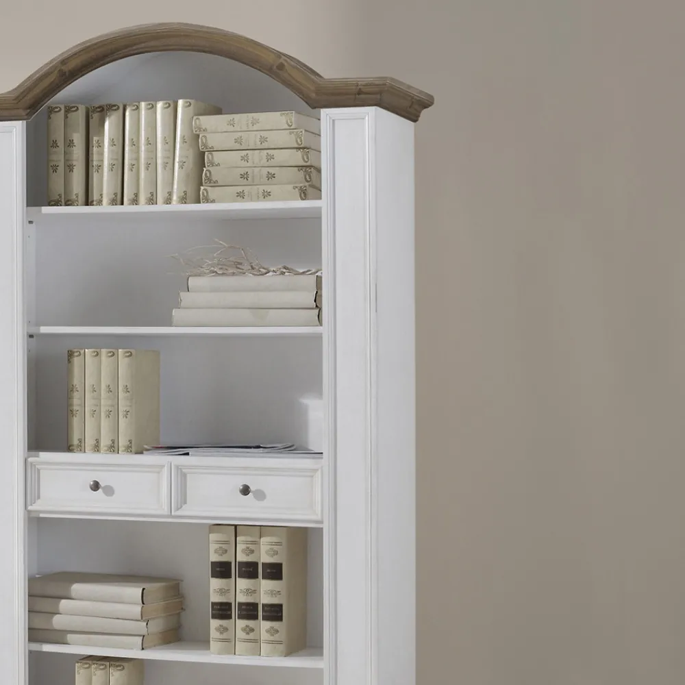 Viadurini Classic Moderne Design Bücherregale-Bücherregal mit 6 offenen Fächern und 2 Schubladen Made in Italy – Flora