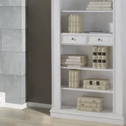 Viadurini Classic Moderne Design Bücherregale-Bücherregal mit 6 offenen Fächern und 2 Schubladen Made in Italy – Flora