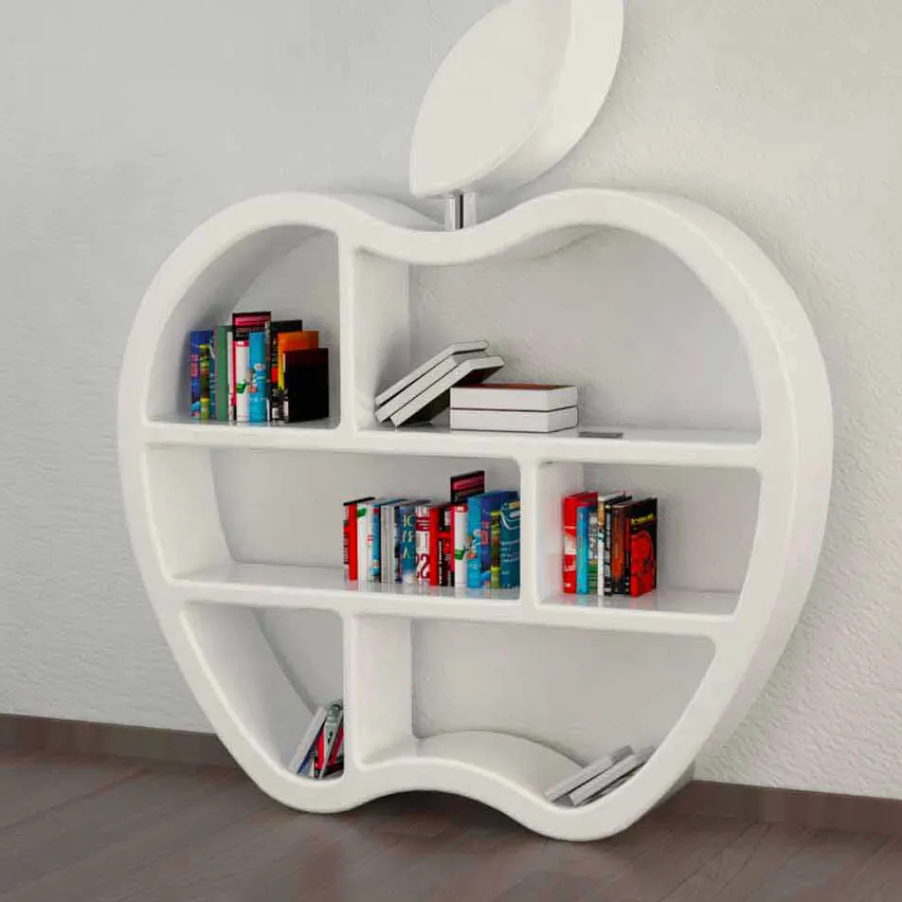 Viadurini Design Moderne Design Bücherregale-Bücherregal modern rot, weiß oder grau Gluttony