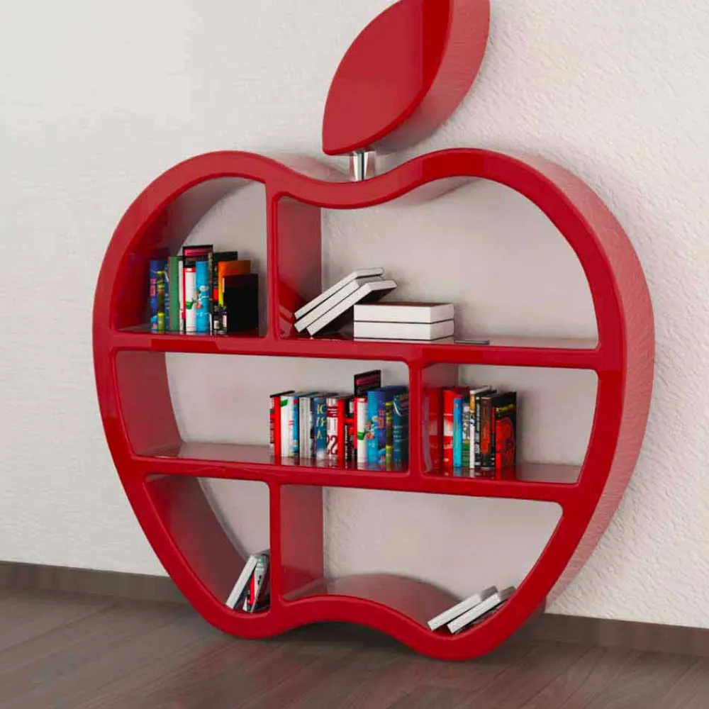 Viadurini Design Moderne Design Bücherregale-Bücherregal modern rot, weiß oder grau Gluttony