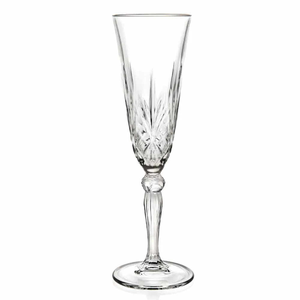 Viadurini Kitchen Italienisches Kristallgeschirr-Becherflöte Ökologisches Kristallglas für Champagner 12 Stück - Cantabile