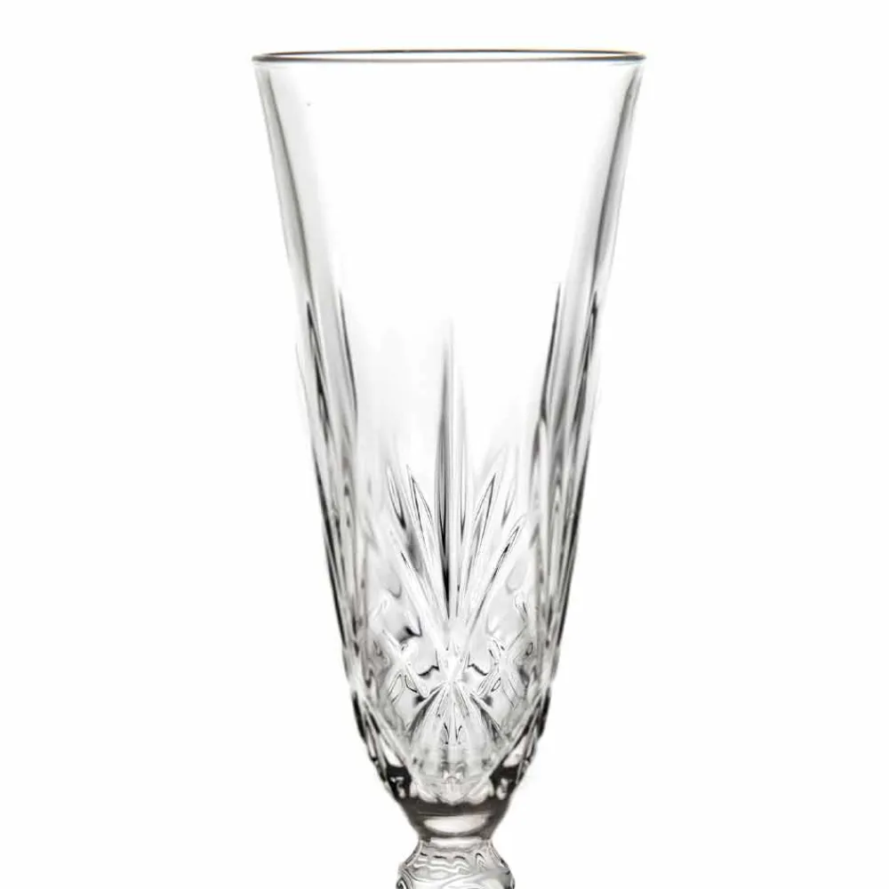 Viadurini Kitchen Italienisches Kristallgeschirr-Becherflöte Ökologisches Kristallglas für Champagner 12 Stück - Cantabile