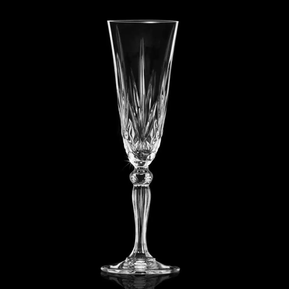 Viadurini Kitchen Italienisches Kristallgeschirr-Becherflöte Ökologisches Kristallglas für Champagner 12 Stück - Cantabile