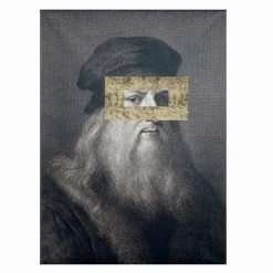 Viadurini Living Abstrakte Bilder-Bedrucktes Leinwandbild mit Blattgold-Detail Made in Italy - Vinci