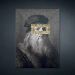 Viadurini Living Abstrakte Bilder-Bedrucktes Leinwandbild mit Blattgold-Detail Made in Italy - Vinci