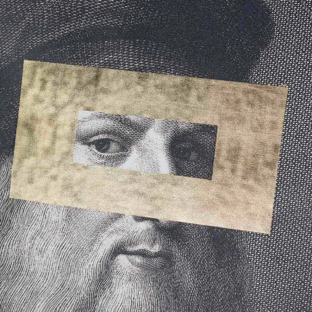 Viadurini Living Abstrakte Bilder-Bedrucktes Leinwandbild mit Blattgold-Detail Made in Italy - Vinci