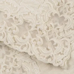 Viadurini Textile Tischdecken-Beige Leinen quadratische Tischdecke mit handgefertigter Luxus Farnese Spitze - Kippel