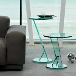 Viadurini Living Moderne Couchtische-Beistelltisch Sofa aus extra klarem Glas Made in Italy - Tarzan