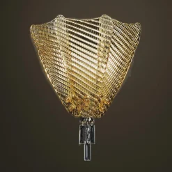 Viadurini Lighting Klassische Wandleuchten-Bernsteinfarbene Wandlampe aus Venedig-Glas Made in Italy - Fabiana