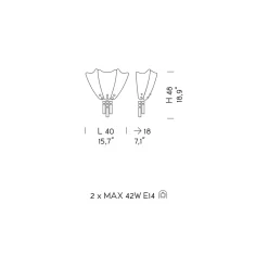 Viadurini Lighting Klassische Wandleuchten-Bernsteinfarbene Wandlampe aus Venedig-Glas Made in Italy - Fabiana