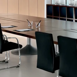 Viadurini Living Besprechungstische|Esstische Nach Mass-Besprechungstisch aus geformtem Melamin in dunkler Eiche - Gaelle