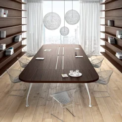 Viadurini Living Besprechungstische|Esstische Nach Mass-Besprechungstisch aus Melamin Eiche dunkel - Gaelle