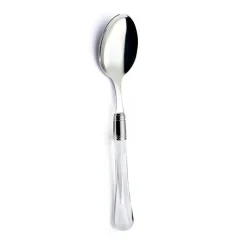 Viadurini Kitchen Besteck Set-Besteck aus poliertem Edelstahl und transparentem Acrylgriff 24 Stück - Brilli