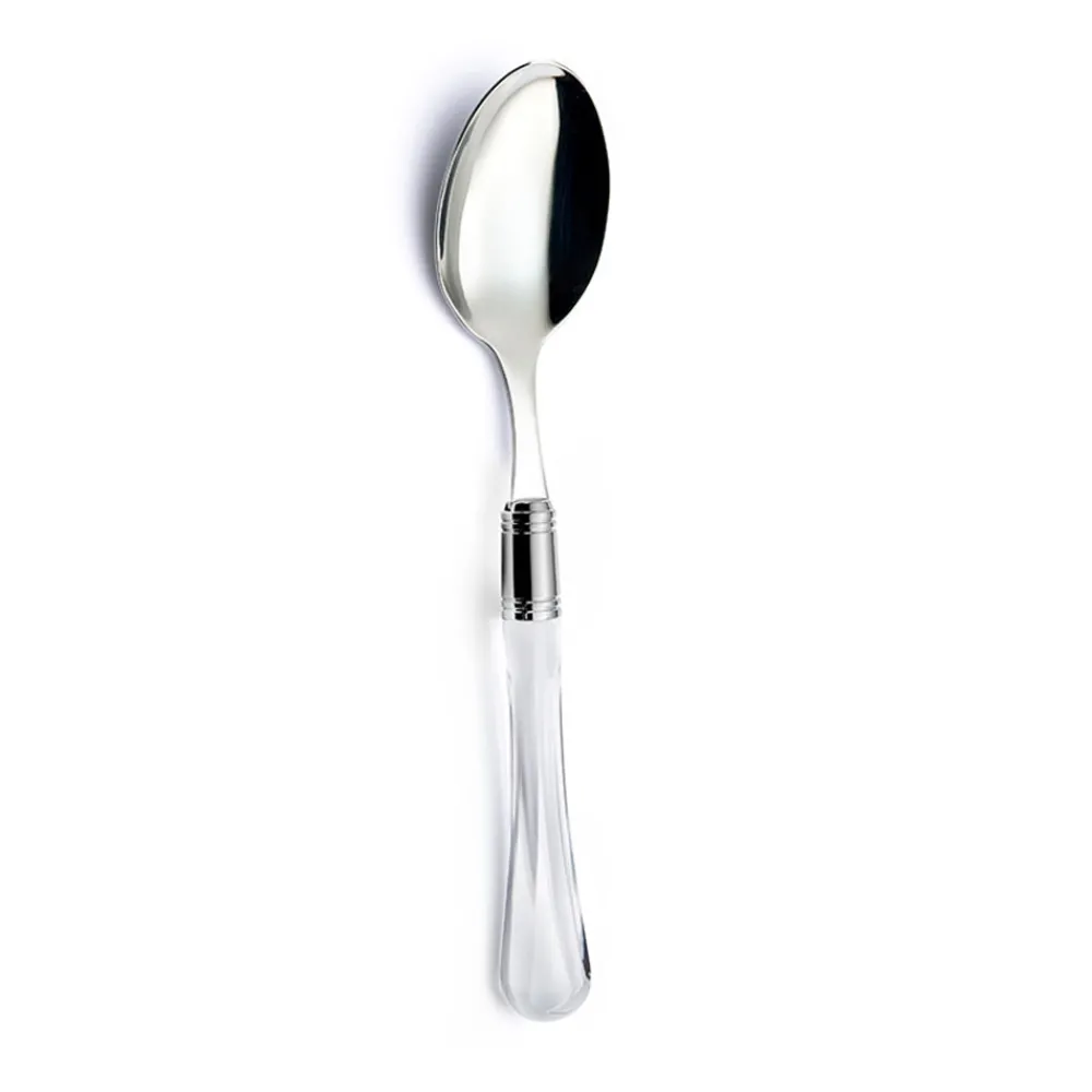 Viadurini Kitchen Besteck Set-Besteck aus poliertem Edelstahl und transparentem Acrylgriff 24 Stück - Brilli