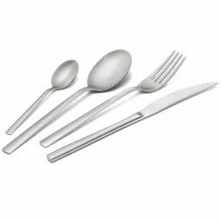 Viadurini Kitchen Besteck Set-Besteck Set aus sandgestrahltem Edelstahl 24 Stück elegantes Design - Ronfo