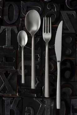 Viadurini Kitchen Besteck Set-Besteck Set aus sandgestrahltem Edelstahl 24 Stück elegantes Design - Ronfo
