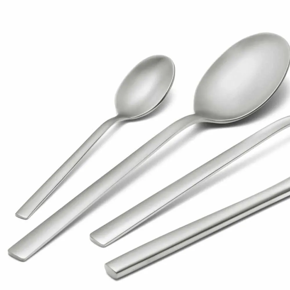 Viadurini Kitchen Besteck Set-Besteck Set aus sandgestrahltem Edelstahl 24 Stück elegantes Design - Ronfo