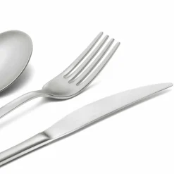Viadurini Kitchen Besteck Set-Besteck Set aus sandgestrahltem Edelstahl 24 Stück elegantes Design - Ronfo