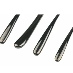 Viadurini Kitchen Besteck Set-Besteckset aus glänzendem schwarzem Stahl rundes Design 24-teilig - Tropfen