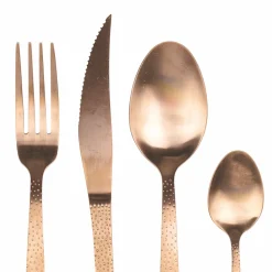 Viadurini Kitchen Besteck Set-Besteckset aus mattem Kupferstahl in Schildpatt-Optik 24 teilig - Rock