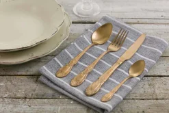 Viadurini Kitchen Besteck Set-Besteckset Farbiger Satinstahl Komplettes 24-teiliges Design - Fantasie