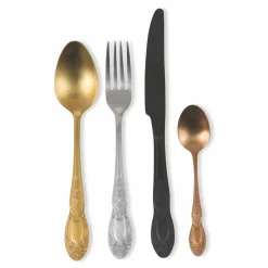 Viadurini Kitchen Besteck Set-Besteckset Farbiger Satinstahl Komplettes 24-teiliges Design - Fantasie