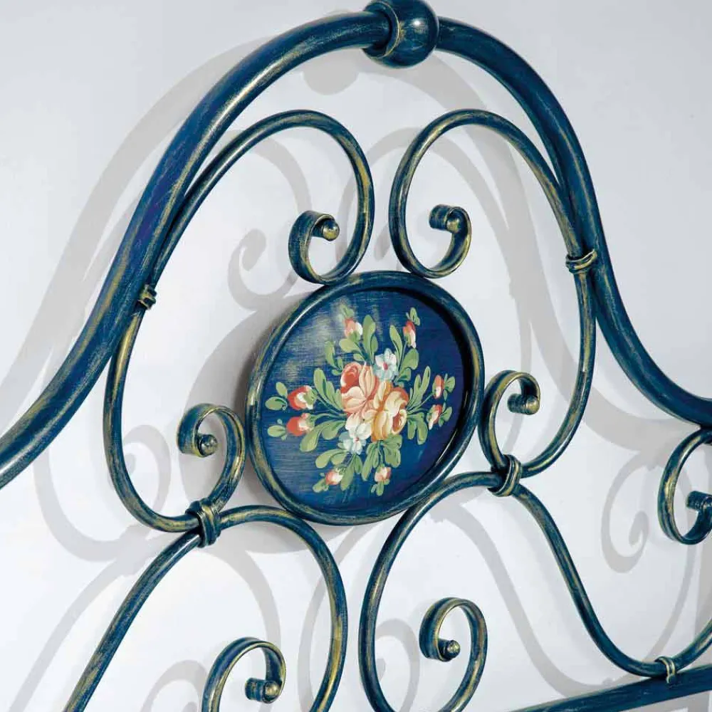 Viadurini Night Design Maßgeschneiderte Möbel|Schmiedeeisen Queen Size Bett-Bett 120x90 cm aus Schmiedeeisen Gloria Made in Italy