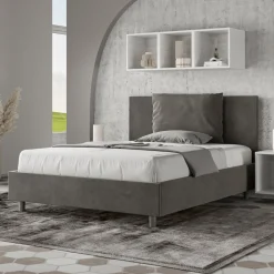 Viadurini Night Design Polsterbetten 120X190-Bett 140x200 cm Kopfteil mit Mikrofaserkissen Made in Italy - Olympics