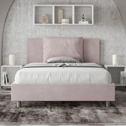 Viadurini Night Design Polsterbetten 120X190-Bett 140x200 cm Kopfteil mit Mikrofaserkissen Made in Italy - Olympics