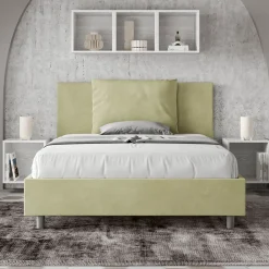 Viadurini Night Design Polsterbetten 120X190-Bett 140x200 cm Kopfteil mit Mikrofaserkissen Made in Italy - Olympics