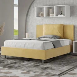 Viadurini Night Design Polsterbetten 120X190-Bett 140x200 cm Kopfteil mit Mikrofaserkissen Made in Italy - Olympics