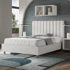 Viadurini Night Design Polsterbetten 120X190-Bett 140x200 cm Kopfteil mit symmetrischen vertikalen Linien Made in Italy - Glove