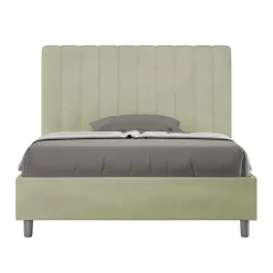 Viadurini Night Design Polsterbetten 120X190-Bett 140x200 cm Mikrofaser mit symmetrischen vertikalen Linien Made in Italy - Glove