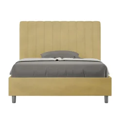 Viadurini Night Design Polsterbetten 120X190-Bett 140x200 cm Mikrofaser mit symmetrischen vertikalen Linien Made in Italy - Glove