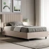 Viadurini Night Design Polsterbetten 120X190-Bett 140x200 cm mit Kopfteil verziert mit vertikalen Linien Made in Italy - Pattini