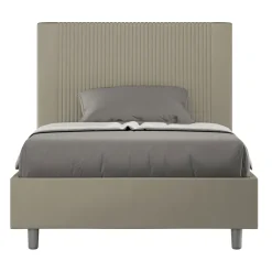 Viadurini Night Design Polsterbetten 120X190-Bett 140x200 cm mit Kopfteil verziert mit vertikalen Linien Made in Italy - Pattini